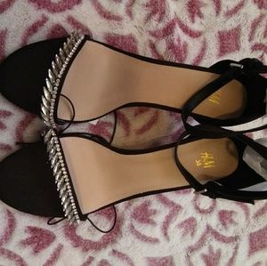 H/M black jewled heels